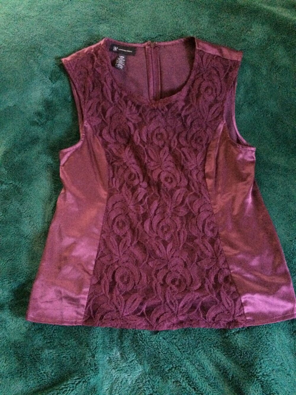 International Concepts Sleeveless Top With Lace Size Large